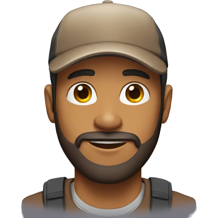 brown man with beard and a cap emoji