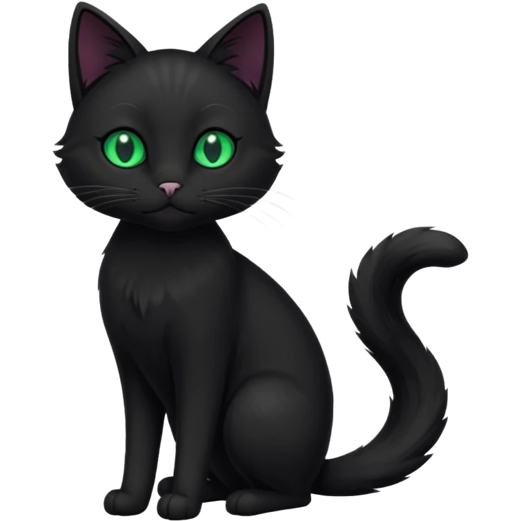 Black cat full body emoji