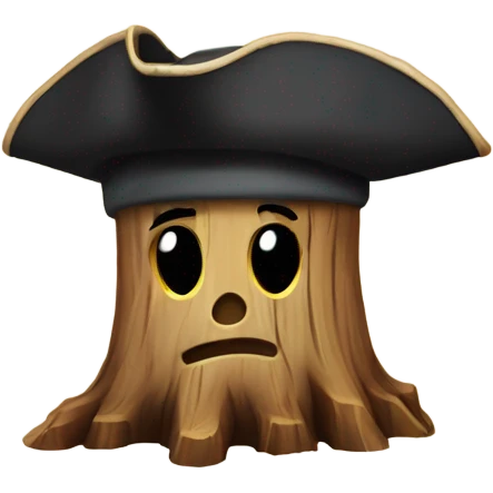 tree stump with a pirate hat emoji