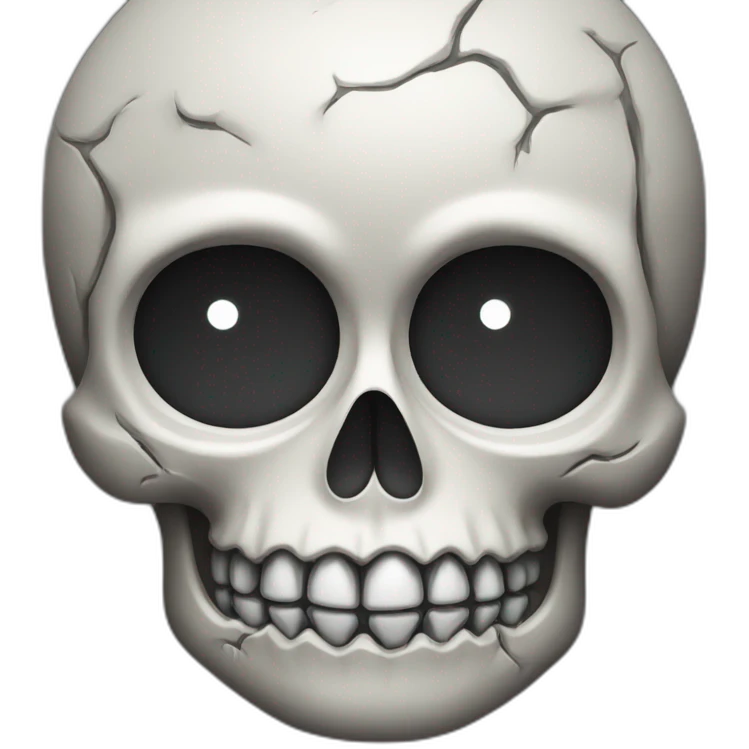 skull with sweat drop on right front emoji