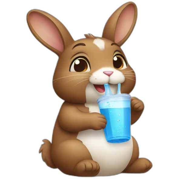 Brown Bunny drink water emoji