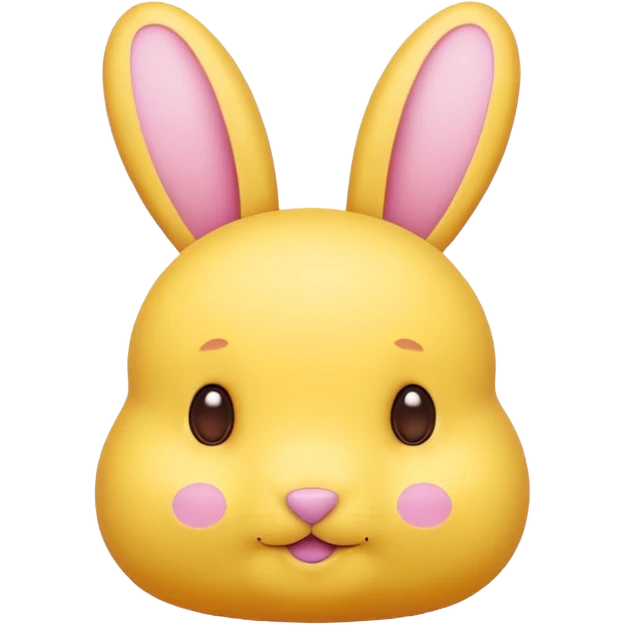 peeps bunny all yellow with three brown dots for eyes and nose no hair no pink emoji