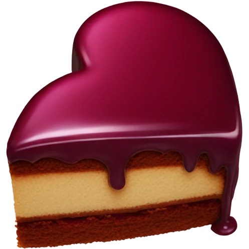 Heart shape cake with burgundy glaze emoji
