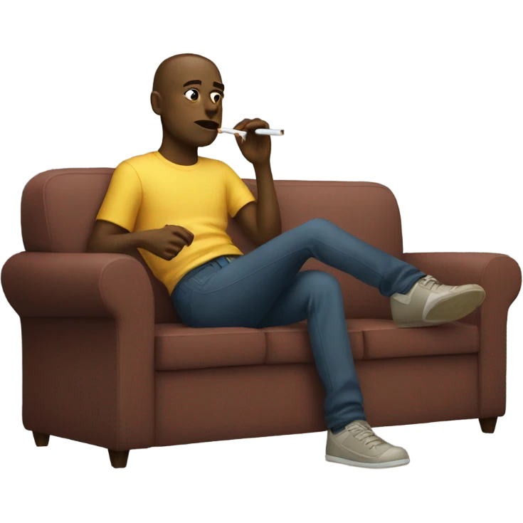 Man smoking on couch  emoji