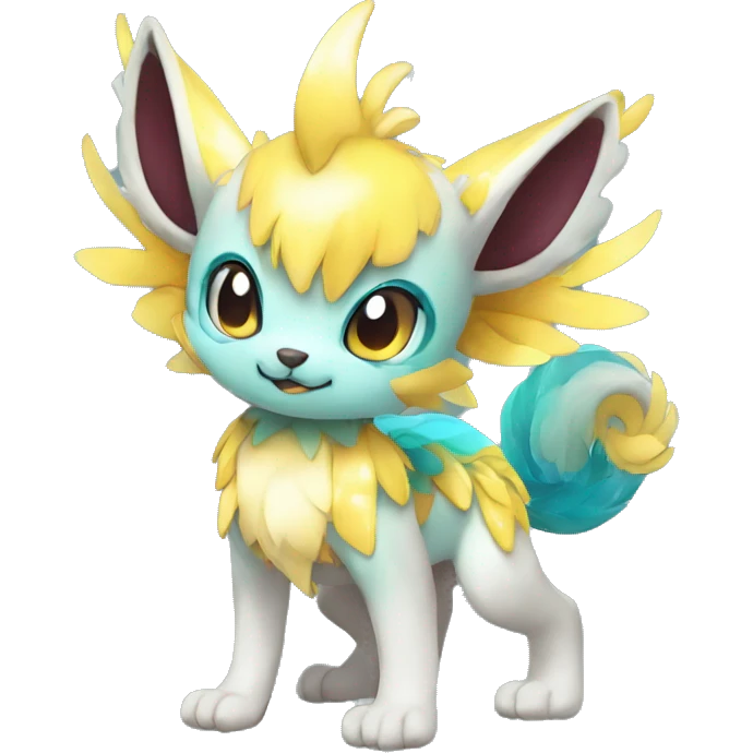 Cute cool shiny colorful fantasy animal hybrid Fakemon full body emoji