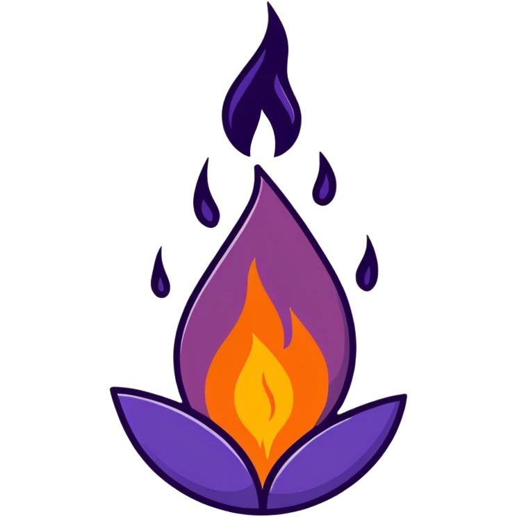 purple flame of fire emoji