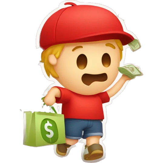 zomato logo red t shir boy with money rain emoji