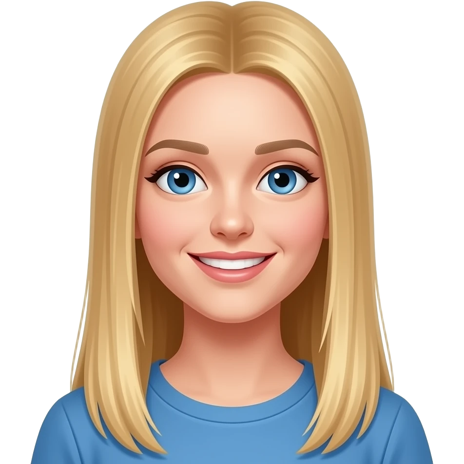 fai un set di emoji come soggetto una bella ragazza russa bionda capelli lisci lunghi e occhi chiari e ammiccando emoji