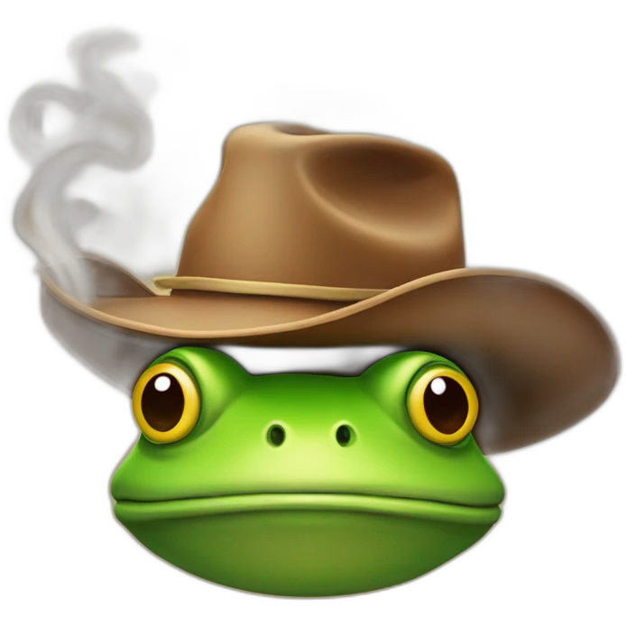 Smoking frog cowboy hat emoji
