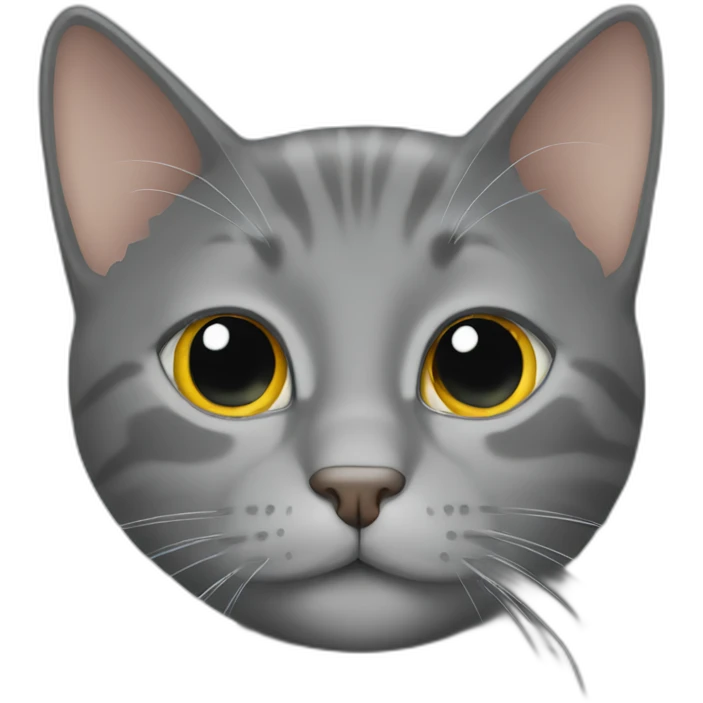 gray cat peaking over emoji