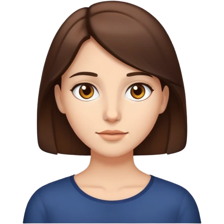 Brunette hair with brown eyes emoji