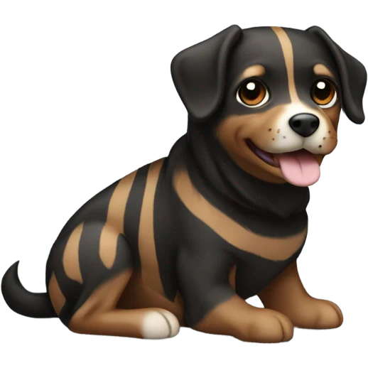 Black and brown striped Louisiana mountain curr dog emoji