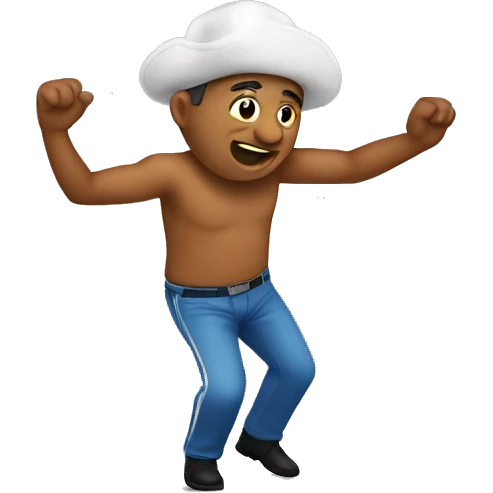 Un frijol bailando con un palo emoji