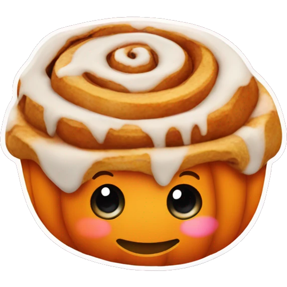 pumpkin cinnamon roll with Christmas style background emoji