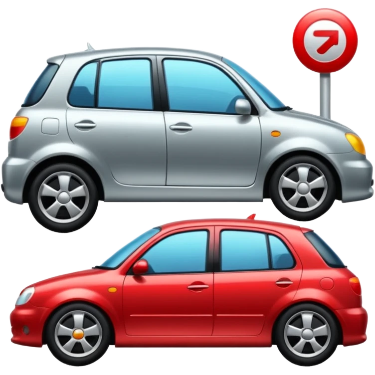 car parked beside the sidewalk emoji