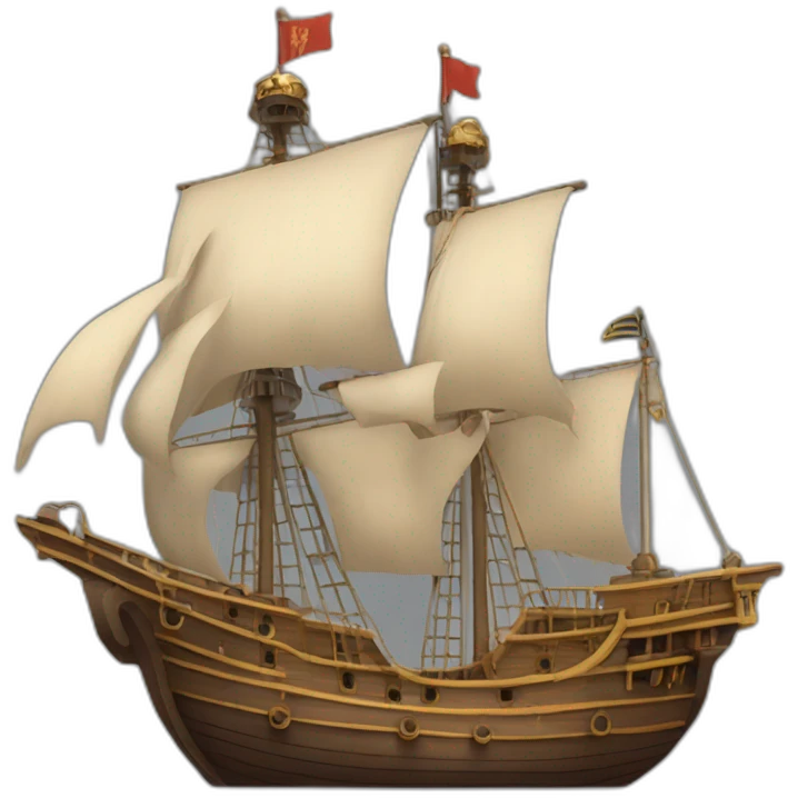 cristopholus columbus full body in a ship emoji