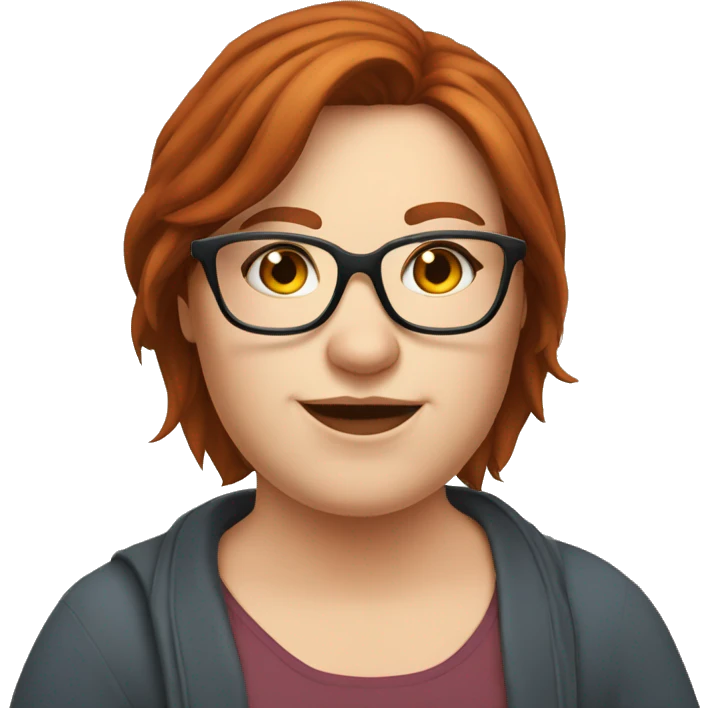 Fat man brown hair glasses skinny woman pretty redhead glasses emoji