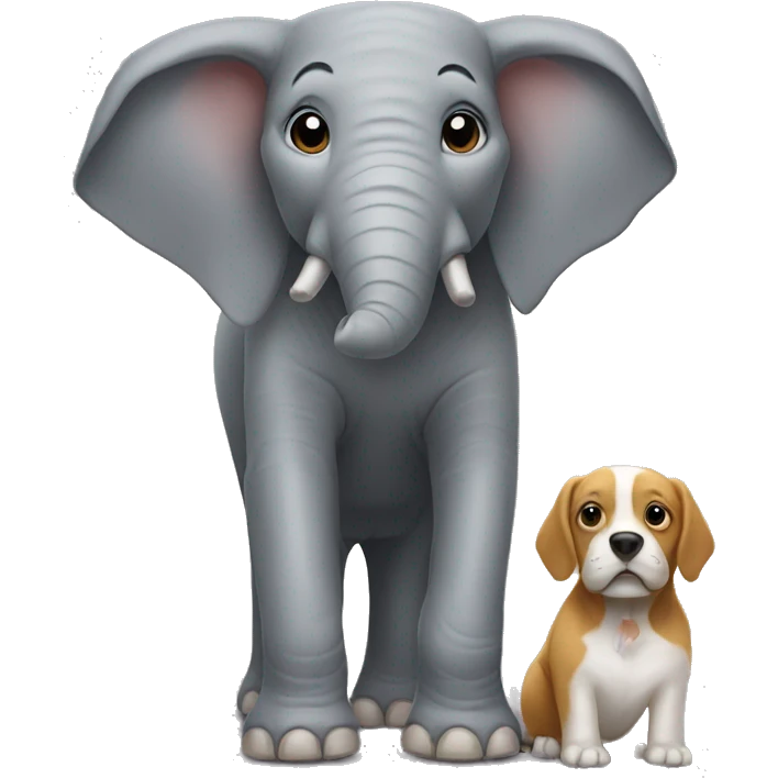 Elephant and dog emoji