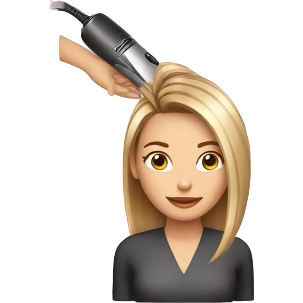 hairdresser doing hair straightening on a client emoji