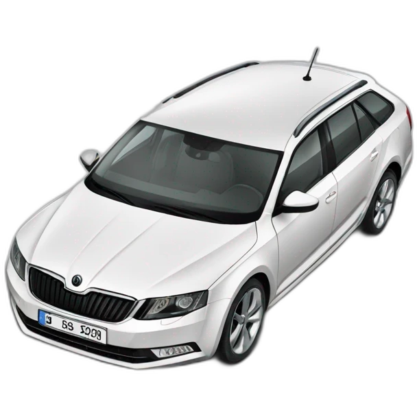 Skoda Octavia A5 white 2012 emoji