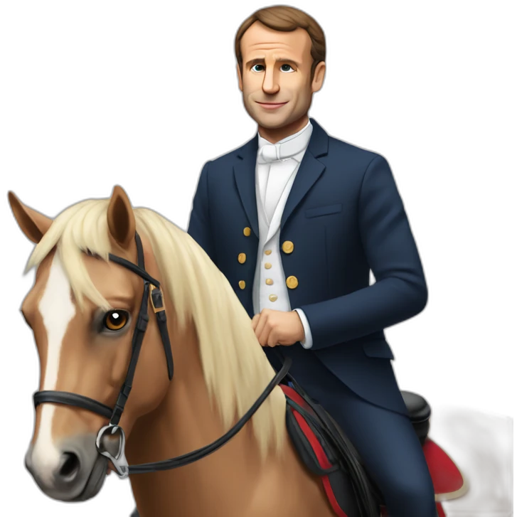 Macron qui est sur un cheval emoji