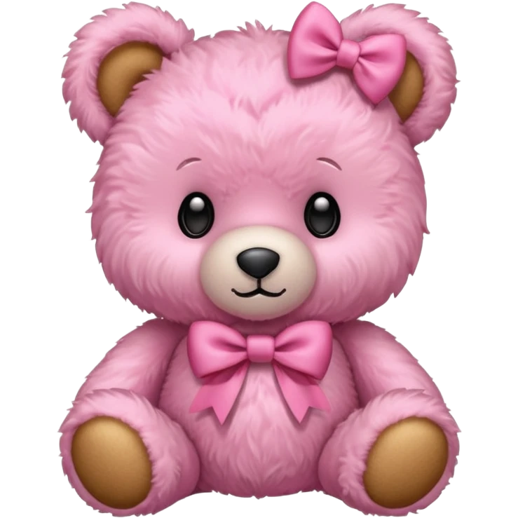pink teddy bear with a pink bow on their head emoji