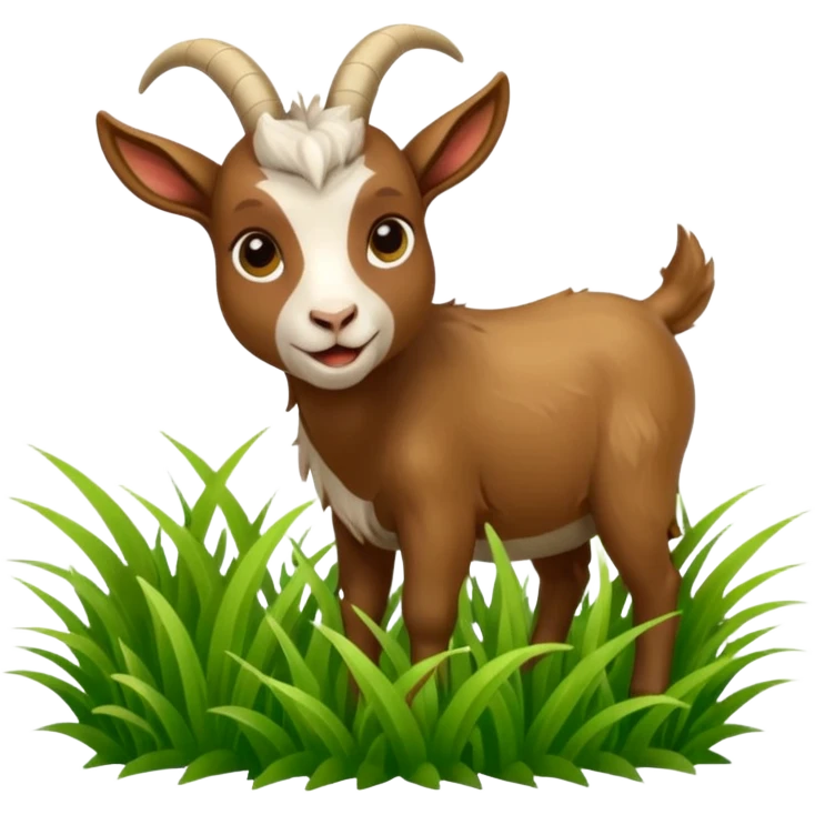 goat in the process of biting grass emoji