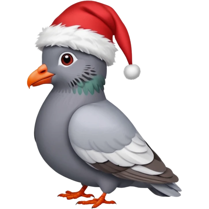 Pigeon in New York City wearing a Christmas hat  emoji