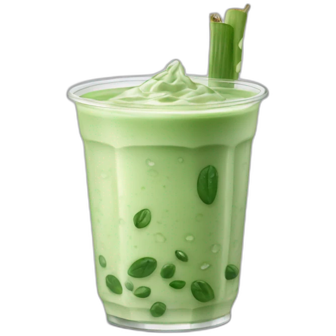 green milk tea with aloe vera emoji