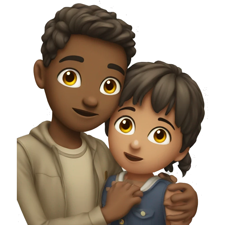 A boy kisses a girl emoji