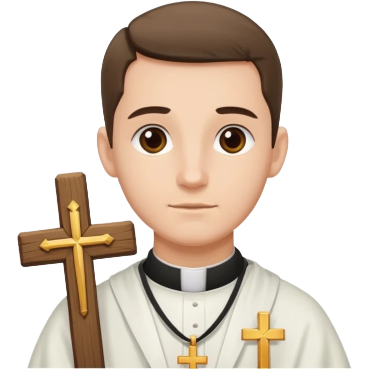 A priest with a cross emoji