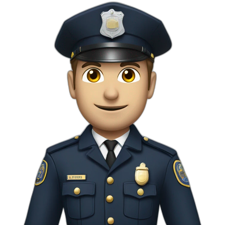 Emanuel macron dans la tenue de policier emoji