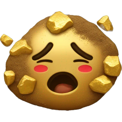 gold nuggets in dirt emoji