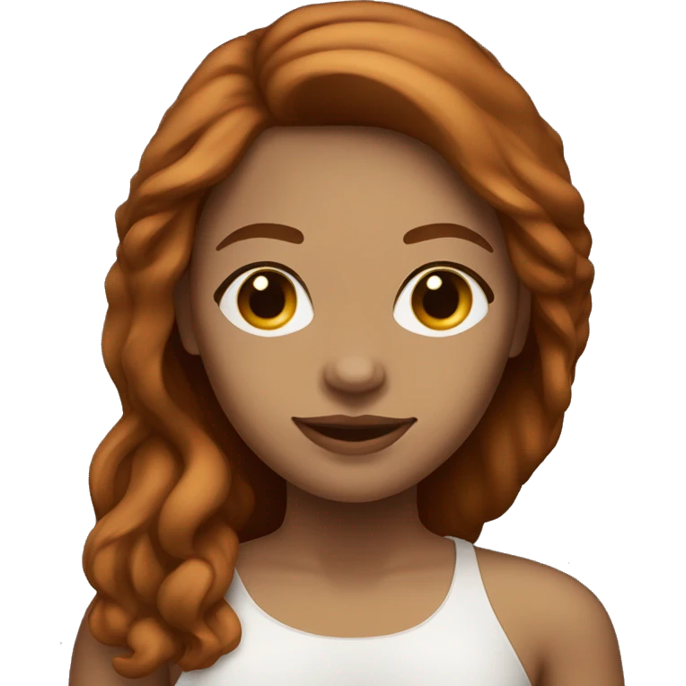 light skin woman with medium long reddish brown hair emoji
