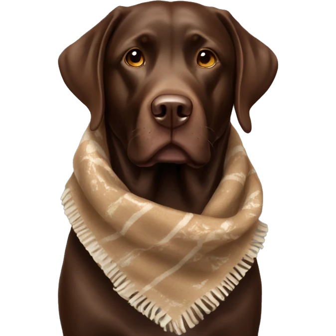 Chocolate lab in scarf emoji