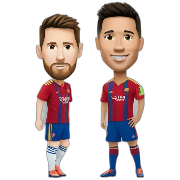 Messi et Ronaldo et le chien emoji