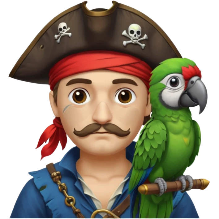pirate and parrot emoji