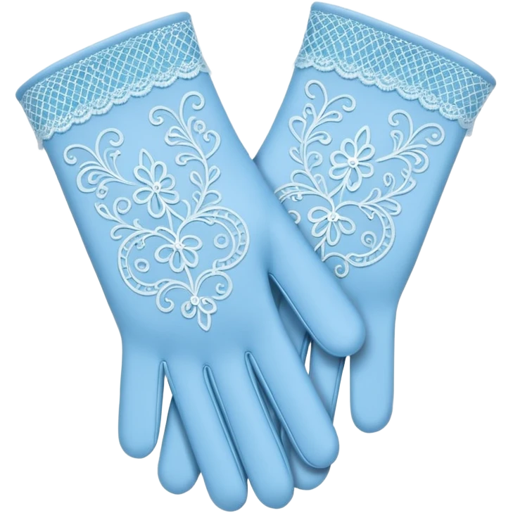 pastel blue lace glove emoji