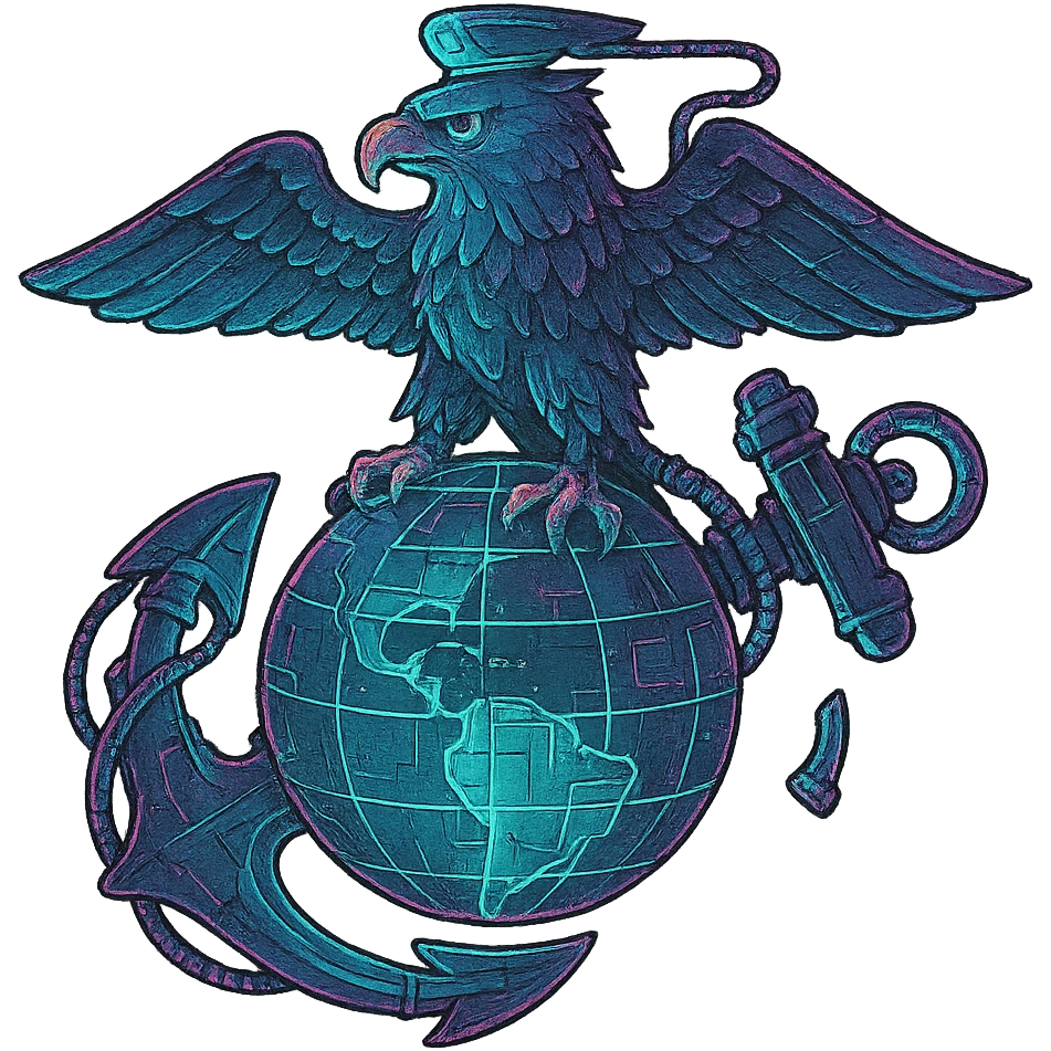  futuristic cyberpunk eagle globe and anchor symbol emoji