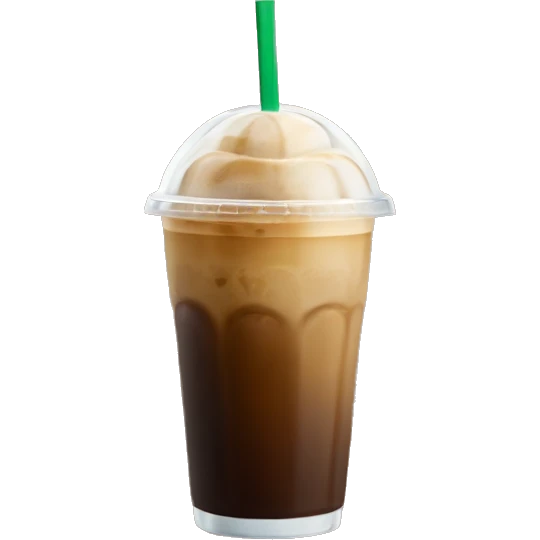 Starbuck ice coffee with ice cubes emoji