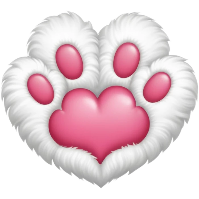 White paw outline with a heart emoji