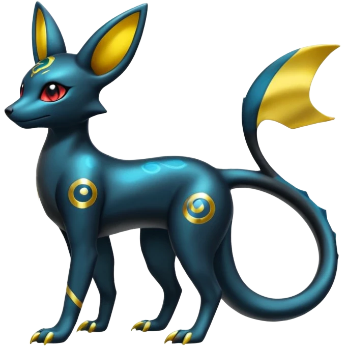 Shiny Aural Umbreon-Amaura-Salandit-Fakémon-fusion (full body) emoji
