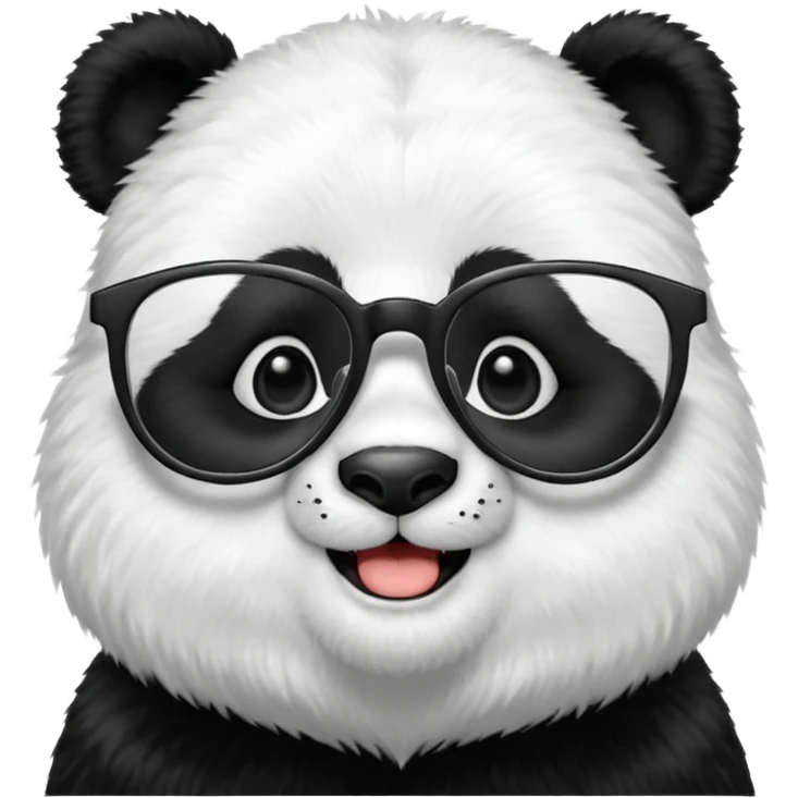 panda sit alone with glasses emoji