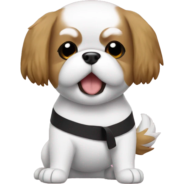 Perro shitzu haciendo karate  emoji