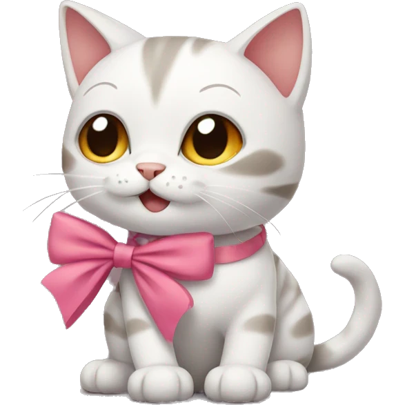 Cat whit a bow  emoji