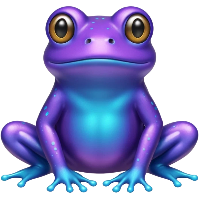glitter purple and cian frog emoji