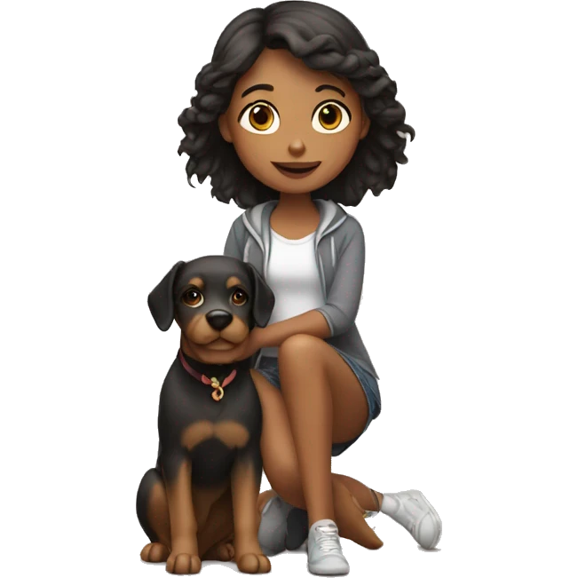 girl with dog  emoji