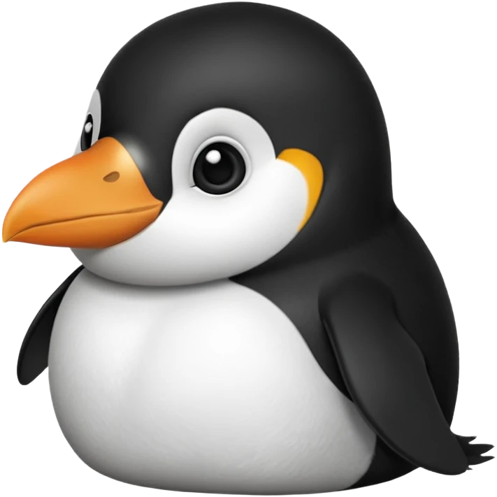 penguin side slightly side ways eyes facing forward suspiciously and funny emoji