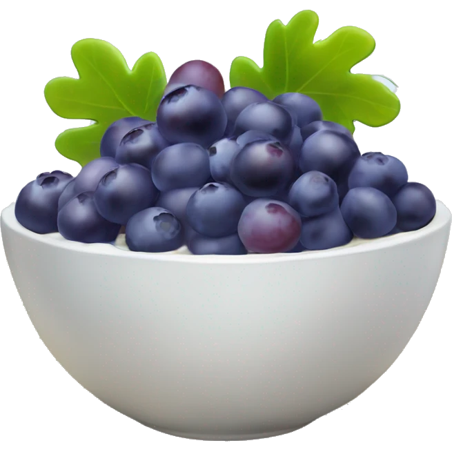 yoghurt bowl with grapes and blueberries emoji