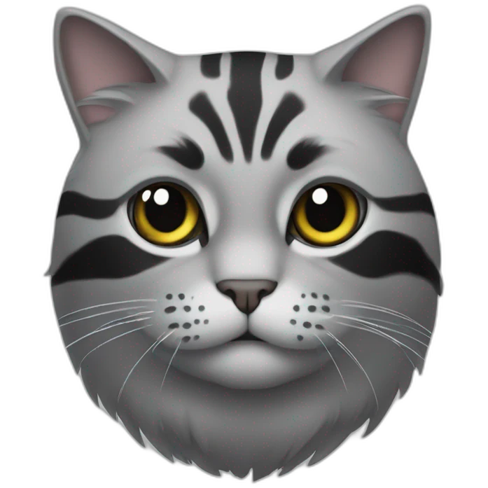 Gros chat avec rayures grises et noires emoji
